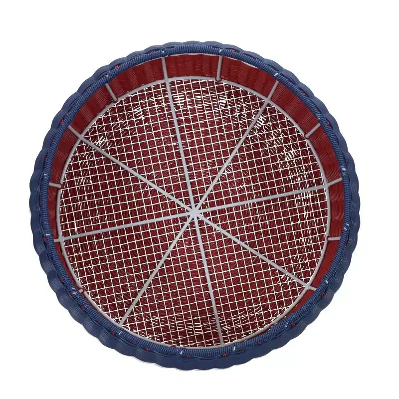 Tavolino-Pouf in Resina Intrecciata a Mano