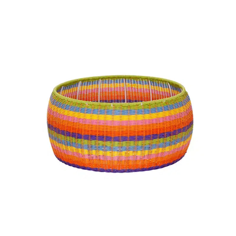 Tavolino-Pouf in Resina Intrecciata a Mano