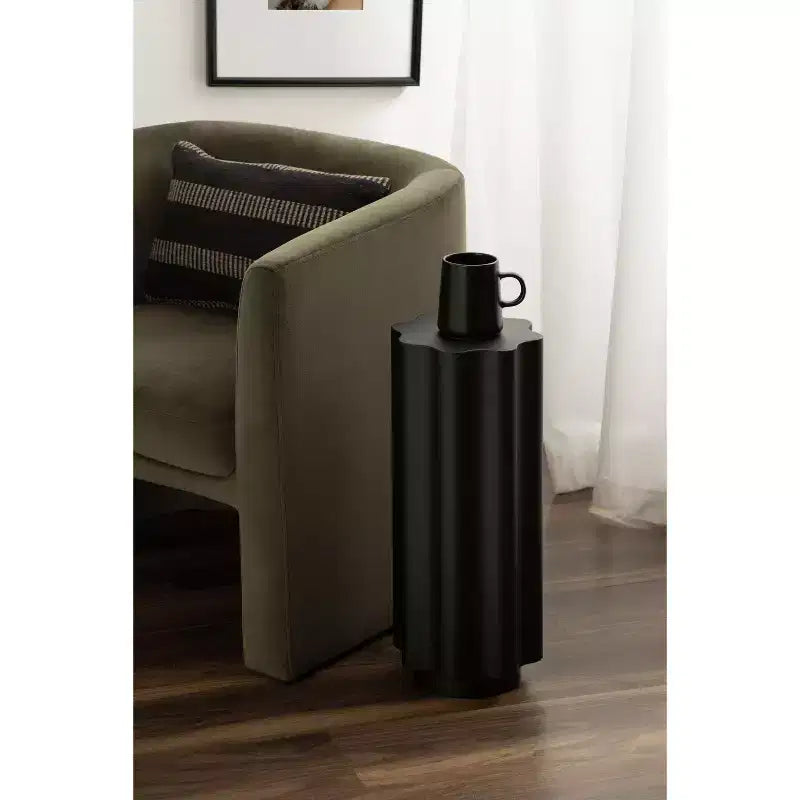 Tavolino Pandey Wavy in metallo, 23x23x56 cm, nero