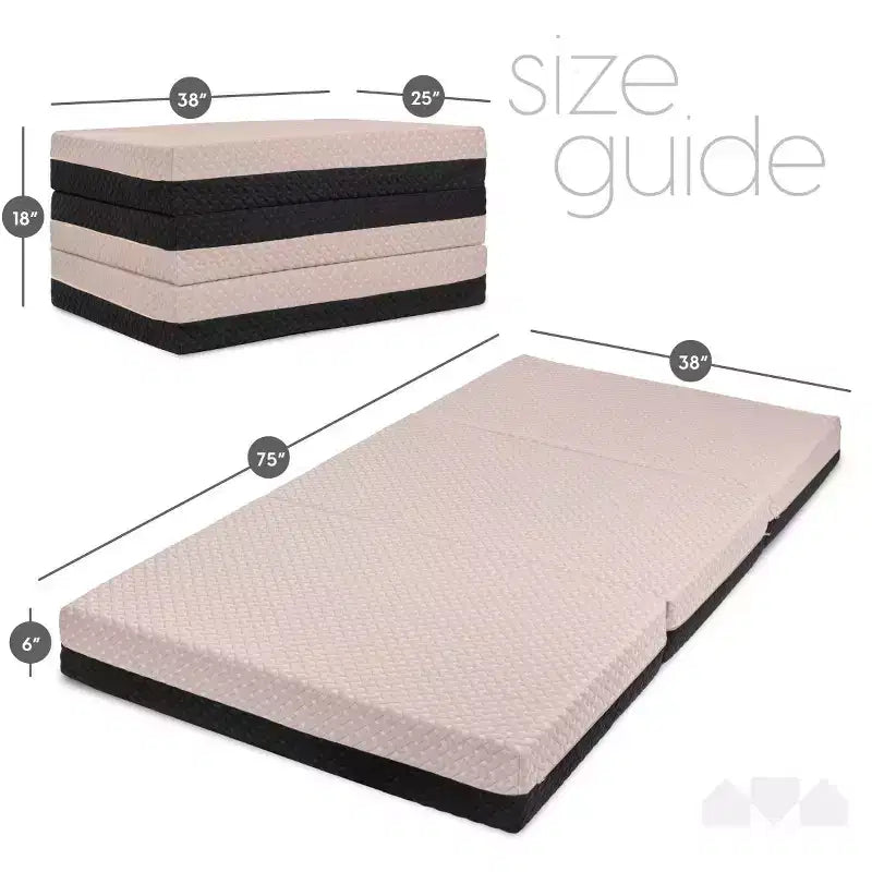 Materasso in memory foam a tre ante bifacciale premium da 6 pollici