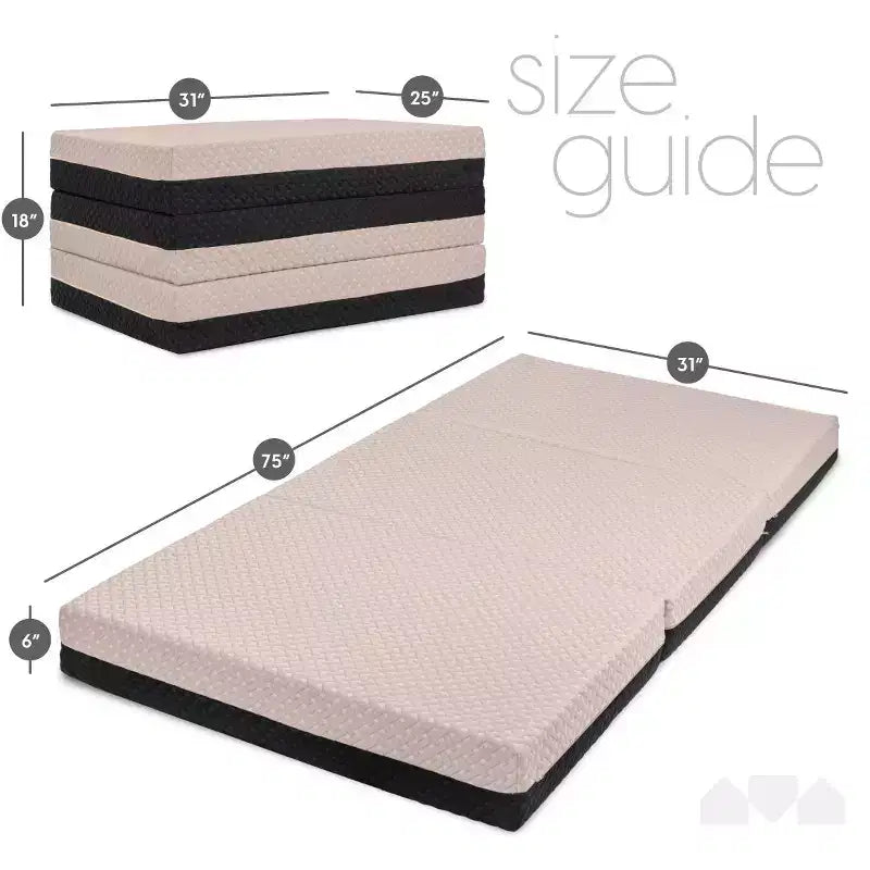 Materasso in memory foam a tre ante bifacciale premium da 6 pollici