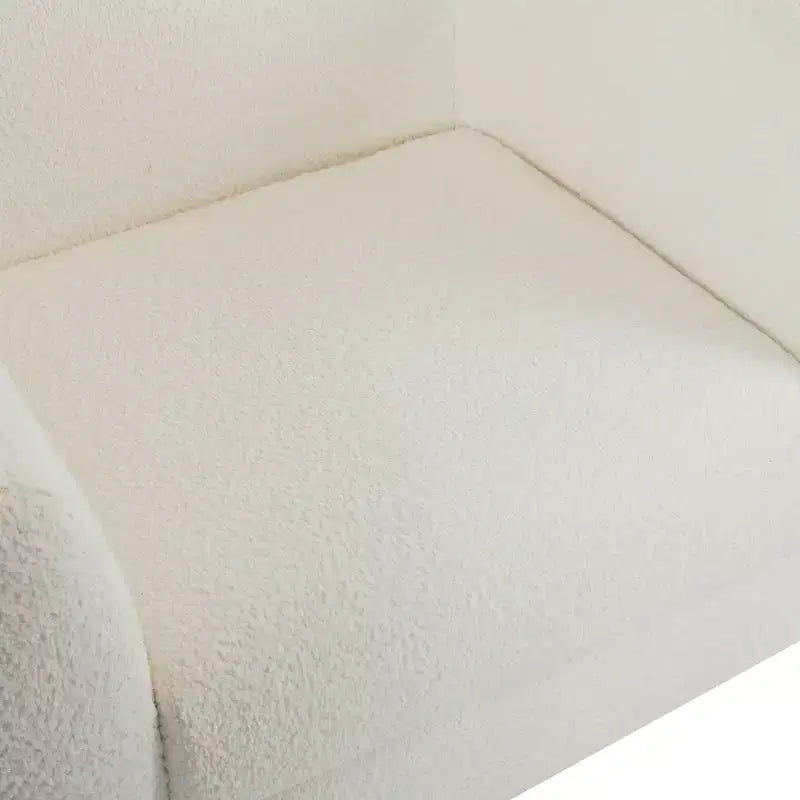 Poltrona da Club Emilia Contemporanea Rivestita in Bouclé, Beige