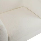 Poltrona da Club Emilia Contemporanea Rivestita in Bouclé, Beige