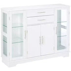 Mobile credenza espositore da cucina a 4 ante Santi con ante in vetro, bianco