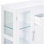 Mobile credenza espositore da cucina a 4 ante Santi con ante in vetro, bianco
