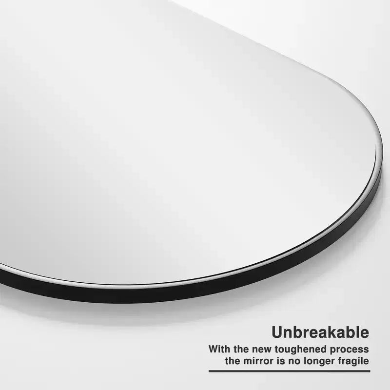 Specchio da pavimento a figura intera 71x31 Grande con arco superiore, specchio da bagno incorniciato per soggiorno, nero