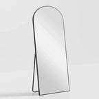 Specchio da pavimento a figura intera 71x31 Grande con arco superiore, specchio da bagno incorniciato per soggiorno, nero
