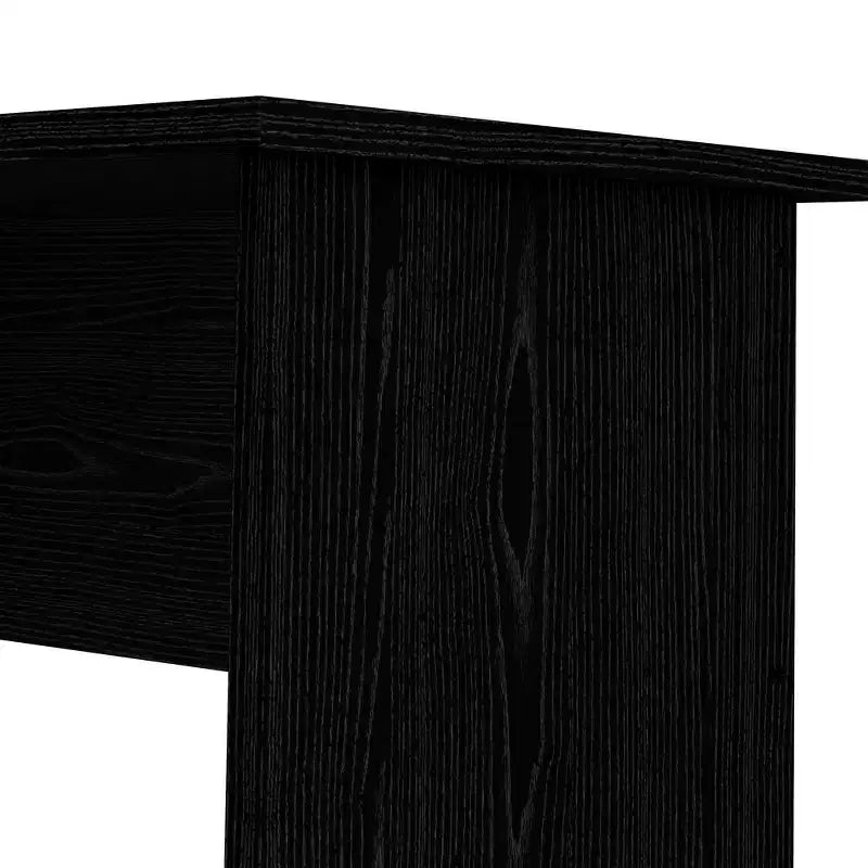 Scrivania con 4 cassetti, nera venata legno