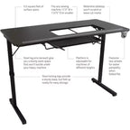 Tavolo da cucito pieghevole portatile SewStation 101 con gambe in acciaio, nero