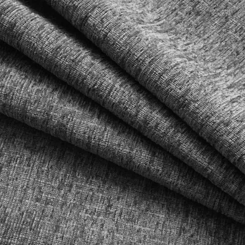 Divano componibile oversize in ciniglia con pouf contenitore e tasche, porta telefono regolabile e porte di ricarica