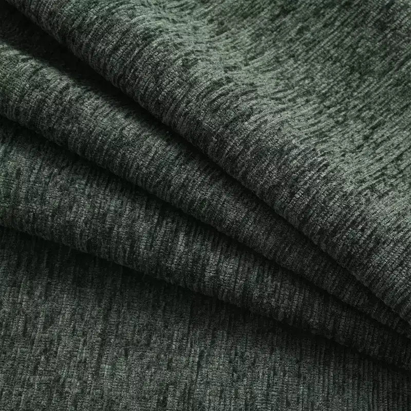 Divano componibile oversize in ciniglia con pouf contenitore e tasche, porta telefono regolabile e porte di ricarica
