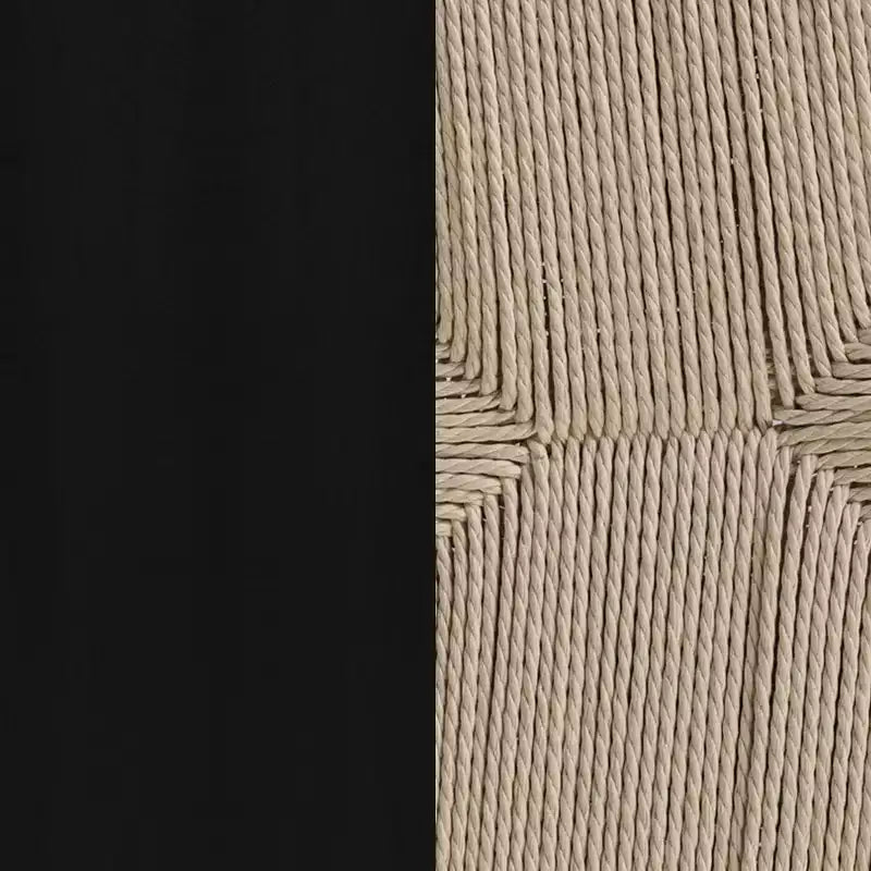 Sedia da pranzo impilabile con design a schienale a Y, struttura in legno massello, seduta in corda di carta kraft intrecciata