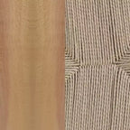 Sedia da pranzo impilabile con design a schienale a Y, struttura in legno massello, seduta in corda di carta kraft intrecciata