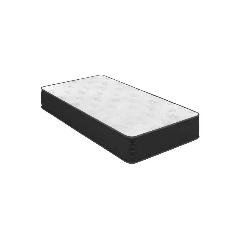 Materasso Ibrido da 25 cm, Schiuma Rinfrescante ad Alta Densità e Materasso a Molle Insacchettate in Scatola, Schiuma Certificata CertiPUR-US, Bianco/Nero
