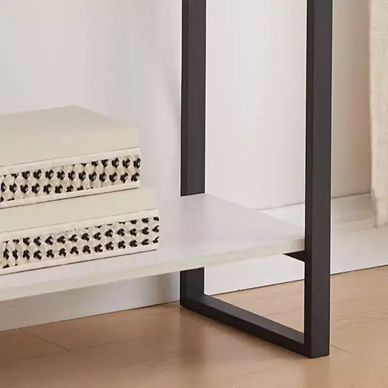 Consolle con ripiani - Tavolino da divano moderno in metallo e legno per soggiorno, ingresso, corridoio, atrio