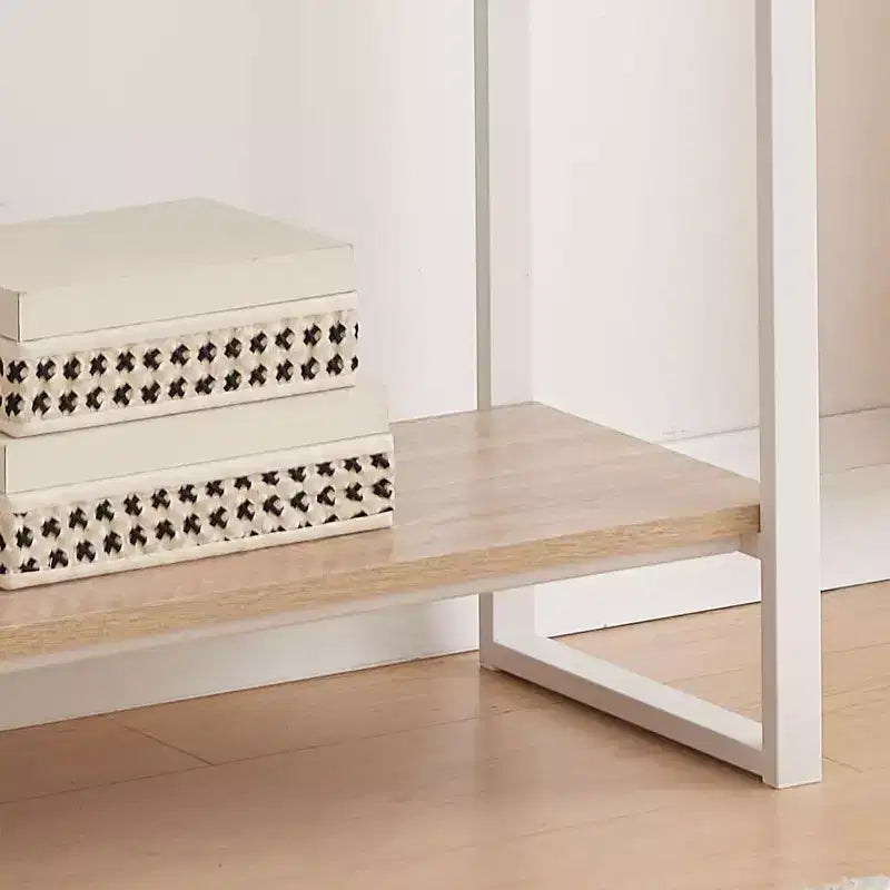Consolle con ripiani - Tavolino da divano moderno in metallo e legno per soggiorno, ingresso, corridoio, atrio