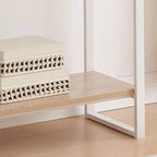 Consolle con ripiani - Tavolino da divano moderno in metallo e legno per soggiorno, ingresso, corridoio, atrio