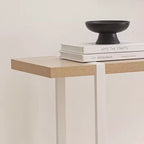 Consolle con ripiani - Tavolino da divano moderno in metallo e legno per soggiorno, ingresso, corridoio, atrio