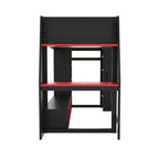 Letto a soppalco da gaming per ragazzi/adulti, per materasso singolo/una piazza e mezza, con scrivania, luci LED, ripiani multi-storage e appendiabiti, struttura in legno salvaspazio