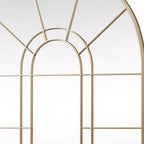 Specchio decorativo incorniciato in metallo nero ad arco a forma di finestra, 41 pollici