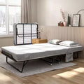 Letto Pieghevole con Materasso, Letto Pieghevole Portatile su Ruote con Tasca Laterale per Ufficio, Camera da Letto, Salvaspazio, Facile da Riporre
