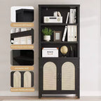 Libreria e scaffale con ante, libreria alta 180 cm con armadietti contenitori per l'home office