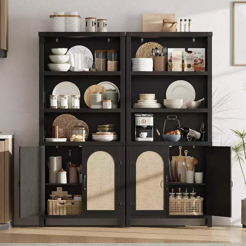 Libreria e scaffale con ante, libreria alta 180 cm con armadietti contenitori per l'home office