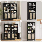 Libreria e scaffale con ante, libreria alta 180 cm con armadietti contenitori per l'home office