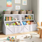 Libreria per bambini, mobile contenitore con dispositivo antiribaltamento, contenitore organizer impermeabile per bambini piccoli per la cameretta, la sala giochi, la camera da letto, il corridoio