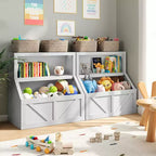 Libreria per bambini, mobile contenitore con dispositivo antiribaltamento, contenitore organizer impermeabile per bambini piccoli per la cameretta, la sala giochi, la camera da letto, il corridoio