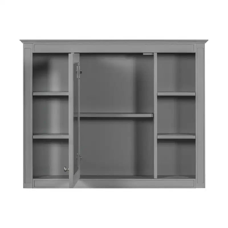 Mobiletto a specchio da bagno a parete con ante a scomparsa, telaio in MDF, design salvaspazio