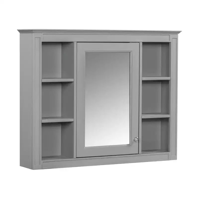 Mobiletto a specchio da bagno a parete con ante a scomparsa, telaio in MDF, design salvaspazio