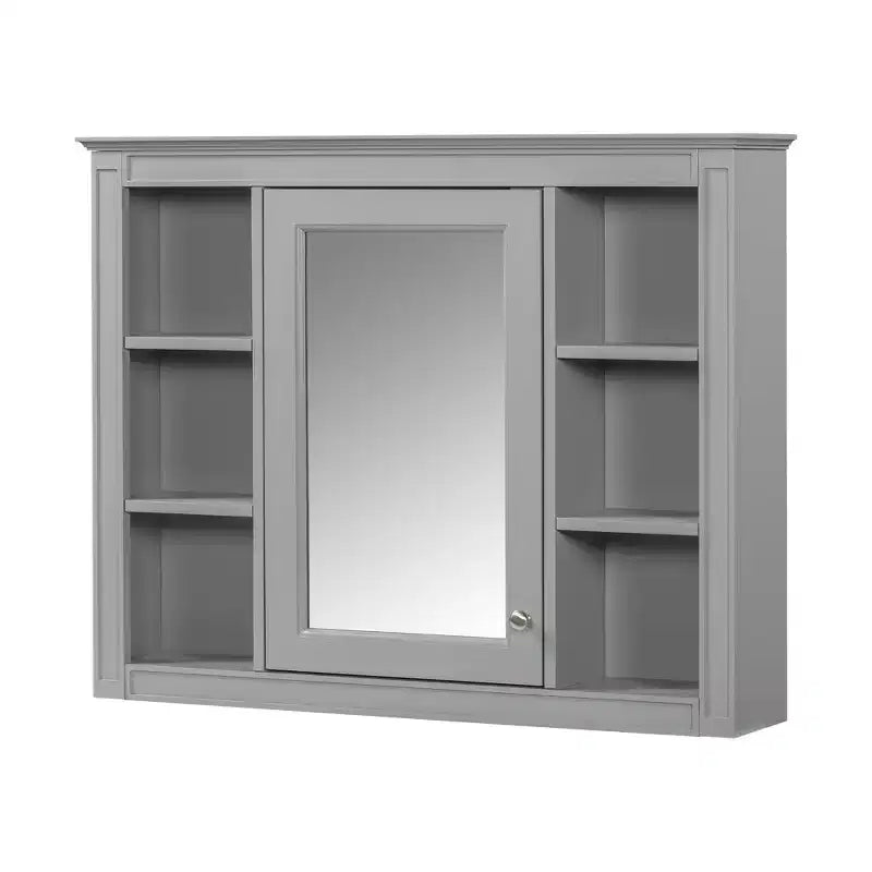 Mobiletto a specchio da bagno a parete con ante a scomparsa, telaio in MDF, design salvaspazio