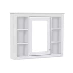 Mobiletto a specchio da bagno a parete con ante a scomparsa, telaio in MDF, design salvaspazio