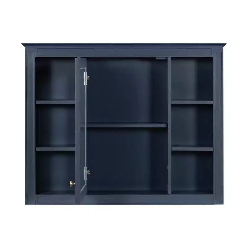 Mobiletto a specchio da bagno a parete con ante a scomparsa, telaio in MDF, design salvaspazio