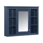 Mobiletto a specchio da bagno a parete con ante a scomparsa, telaio in MDF, design salvaspazio