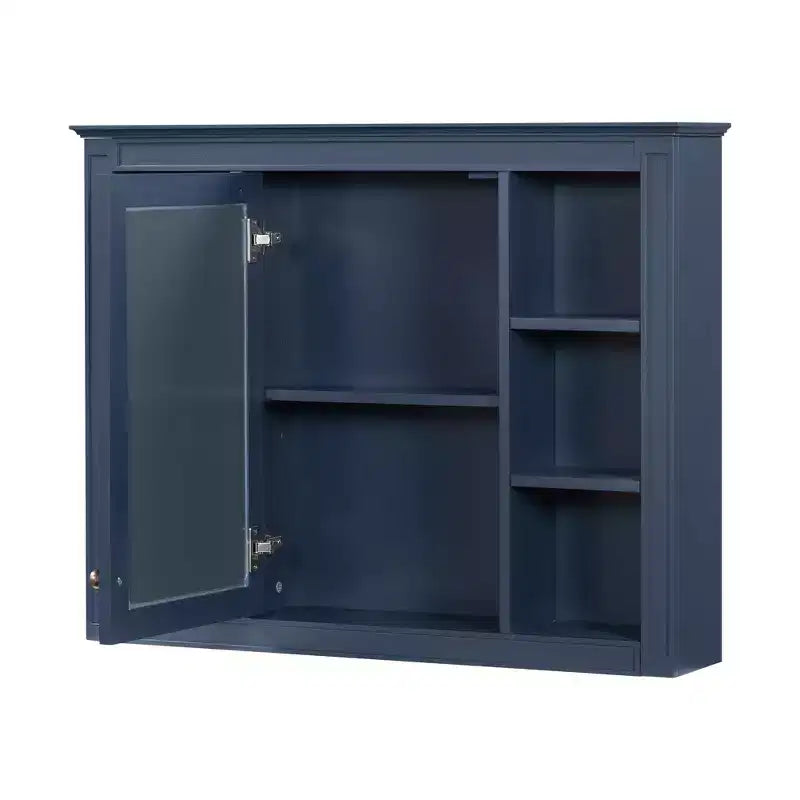 Mobiletto a specchio da bagno a parete con ante a scomparsa, telaio in MDF, design salvaspazio