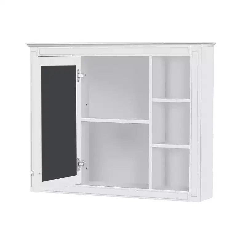 Mobiletto a specchio da bagno a parete con ante a scomparsa, telaio in MDF, design salvaspazio