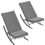 Set di 2 sedie a dondolo da esterno per patio, sedie a dondolo per esterni, poltrona a dondolo in rattan per esterni con cuscini per portico anteriore, giardino