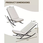 Set di 2 sedie a dondolo da esterno per patio, sedie a dondolo per esterni, poltrona a dondolo in rattan per esterni con cuscini per portico anteriore, giardino