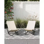 Set di 2 sedie a dondolo da esterno per patio, sedie a dondolo per esterni, poltrona a dondolo in rattan per esterni con cuscini per portico anteriore, giardino