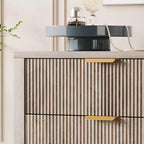 Cassettiera a 5 cassetti scanalata, cassettiera sottile in legno alta 114 cm per piccoli spazi, cassettiera moderna stile farmhouse per camera da letto, cameretta, appartamento