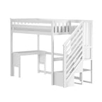 Letto a soppalco alto classico singolo (scala all'estremità) + scrivania + scaletta