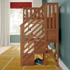 Letto a soppalco alto classico singolo (scala all'estremità) + scrivania + scaletta