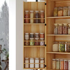 Mobile Dispensa da Cucina con Ante Magnetiche Effetto Legno, Ripiani Regolabili e Cassetto Contenitore