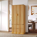 Mobile Dispensa da Cucina con Ante Magnetiche Effetto Legno, Ripiani Regolabili e Cassetto Contenitore