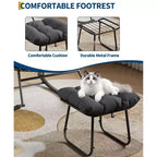 Sedia a sdraio oversize con poggiapiedi, poltrona a dondolo Papasan da esterno con pouf e robusta struttura in metallo, dondolo a uovo in rattan per patio