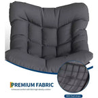 Sedia a sdraio oversize con poggiapiedi, poltrona a dondolo Papasan da esterno con pouf e robusta struttura in metallo, dondolo a uovo in rattan per patio