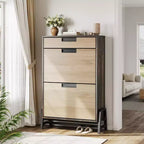 Freestanding Shoe Organizer with Metal Legs, Shoe Cabinet StorageFoyer, Hallway, Living Room