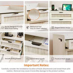 Comodino in vimini in set da 2 pezzi con stazione di ricarica Type-C, comodino bohémien con 2 cassetti per camera da letto
